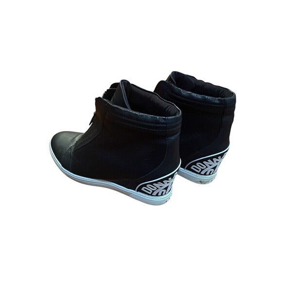 DKNY Donna Karan Size 9.5 Black White Connie Wedge Platform Sneaker Boots EUC - Picture 4 of 6